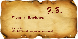 Flamik Barbara névjegykártya